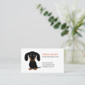 ブラック&タンダシュント |かわいいドキシーの漫画の犬 名刺 (スタンド正面)