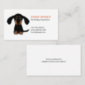 ブラック&タンダシュント |かわいいドキシーの漫画の犬 名刺 (正面/裏面)