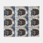 ブラック&タンダシュント フリースブランケット (正面(横))