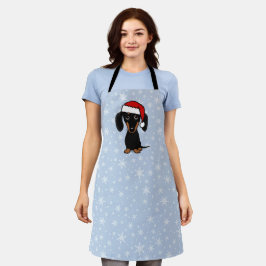 ブラック&タンダックスシュントかわいい犬のクリスマス エプロン