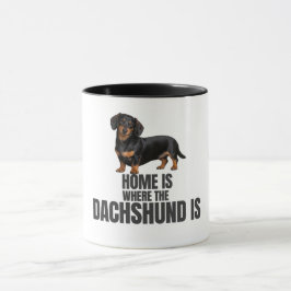 ブラック&タンダックスフントがいる場所がおうち コーヒー マグカップ