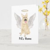 ブラック&タンドイツシェパード悔やみや弔慰メモリアル カード (黄色い花)