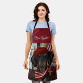 ブラック&タンドキシ エプロン (着用した状態)