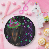 ブラック&タンドキシ ペーパープレート (パーティー)