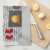 ブラック&タンロングヘアダックスシュント – クリスマスルーム キッチンタオル (四つ折り)