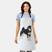 ブラック&タン柴犬犬のオーナーラバーギフト エプロン (着用した状態)