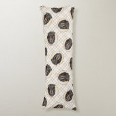 ブラック&タン絵を描クーンハウンドオリジナルドッグアート ボディピロー (正面縦)