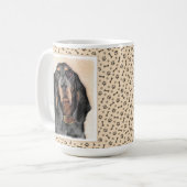 ブラック&タン絵画クーンハウズ – オリジナルドッグアート コーヒーマグカップ (正面左)