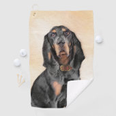 ブラック&タン絵画クーンハウズ – オリジナルドッグアート ゴルフタオル (インサイチュ)