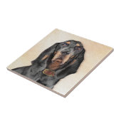 ブラック&タン絵画クーンハウズ – オリジナルドッグアート タイル (側面)