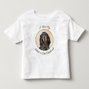 ブラック&タン絵画クーンハウズ – オリジナルドッグアート トドラーTシャツ