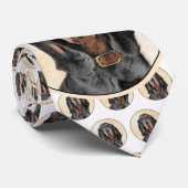 ブラック&タン絵画クーンハウズ – オリジナルドッグアート ネクタイ (ロール)