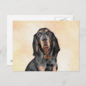 ブラック&タン絵画クーンハウズ – オリジナルドッグアート ポストカード (正面/裏面)