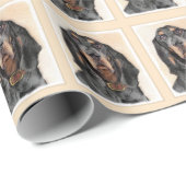 ブラック&タン絵画クーンハウズ – オリジナルドッグアート ラッピングペーパー (ロールコーナー)