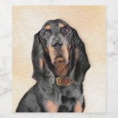 ブラック&タン絵画クーンハウズ – オリジナルドッグアート ワインラベル (シングルラベル)