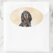 ブラック&タン絵画クーンハウズ – オリジナルドッグアート 楕円形シール (バッグ)