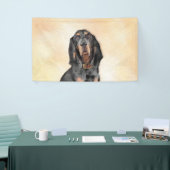 ブラック&タン絵画クーンハウズ – オリジナルドッグアート 横断幕 (トレードショー)