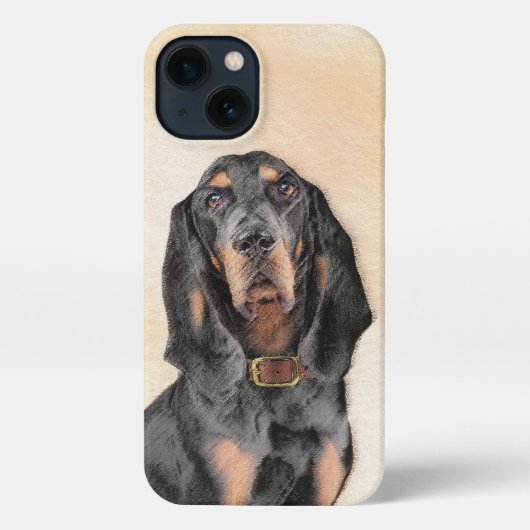 ブラック&タン絵画クーンハウズ – オリジナルドッグアート iPhoneケース (裏面)