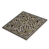 ブラック&タン金ゴールドアイルランドケルト結び目模様セラミックタイル タイル (側面)