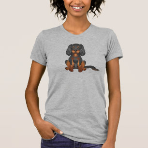 ブラック&タン キャバリア・キング・チャールズ・スパニエル 犬 Tシャツ