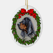 ブラック&タン・コンハウンド・アートby Glenda S. Harlan セラミックオーナメント (右)