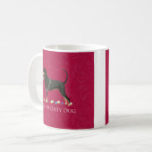 ブラック&タン・コンハウンド・クリスマス コーヒーマグカップ (正面左)