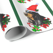 ブラック&タン・コンハウンド・クリスマス ラッピングペーパー (ロールコーナー)