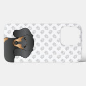 ブラック+タン スムースコート ダックスフンド 頭部 Case-Mate iPhoneケース (裏面 (横))