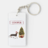 ブラック&タン・ダシュントおもしろい・クリスマス・ドッグ キーホルダー (裏面)
