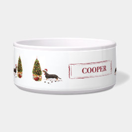 ブラック&タン・ダシュントおもしろい・クリスマス・ドッグ ボウル