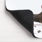 ブラック&タン・ダシュントおもしろい・クリスマス・ドッグ マウスパッド (コーナー)