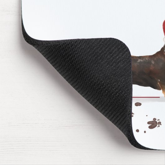 ブラック&タン・ダシュントおもしろい・クリスマス・ドッグ マウスパッド (コーナー)