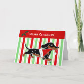ブラック&タン・ダシュンドランニングクリスマス シーズンカード (正面)