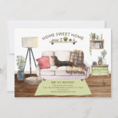 ブラック&タン·ダックシュンド·ドッグの動き案内 招待状 (正面)