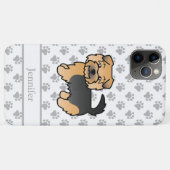 ブラック+タン+ノーフォークテリアのキャラクターデザインの犬+名前 Case-Mate iPhoneケース (裏面(横))