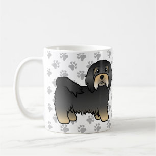 ブラック+タン+ハバニーズ+かわいい+キャラクター+犬 コーヒーマグカップ