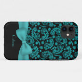 ブラック&ターコイズペイズリーiPhone 5ケース Case-Mate iPhoneケース (裏面(横))