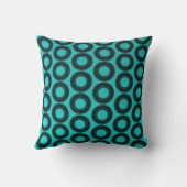 ブラック&ターコイズボヘミアンデザイン装飾用クッション クッション (裏面)