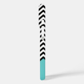 ブラック&ターコイズモダンシブロンカスタムモノグラム Case-Mate iPhoneケース (裏面 / 左)