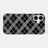 ブラック・タータン iPhone 16ケース (裏面横)