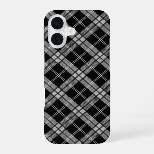 ブラック・タータン iPhone 16ケース (裏面)