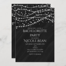 ブラック&ダイアモンドグラマースパークルパーティの招待状