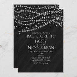 ブラック&ダイアモンドグラマースパークルパーティの招待状 招待状