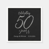 ブラック&ダイヤモンド50周年記念カスタム スタンダードカクテルナプキン (正面)