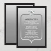 ブラック |ダビッドブラケットズの銀星バー（ユダヤ教の）バル・ミツバー 招待状 (正面/裏面)