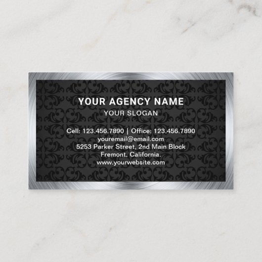 ブラック・ダマスク探偵団 名刺 (裏面)