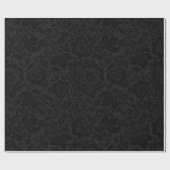 ブラック&ダークグレーダマスモノクロデザイン2 W ラッピングペーパー (フラット)