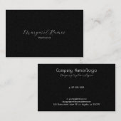 ブラック&ダークグレーヴィンテージフローラペイズリーパターン 名刺 (正面/裏面)