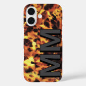 ブラック ダークグレー モノグラム トータスシェル Case-Mate iPhoneケース (裏面)
