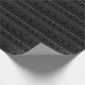 ブラック&チャコールグレー文化部族プリント ラッピングペーパー (角)